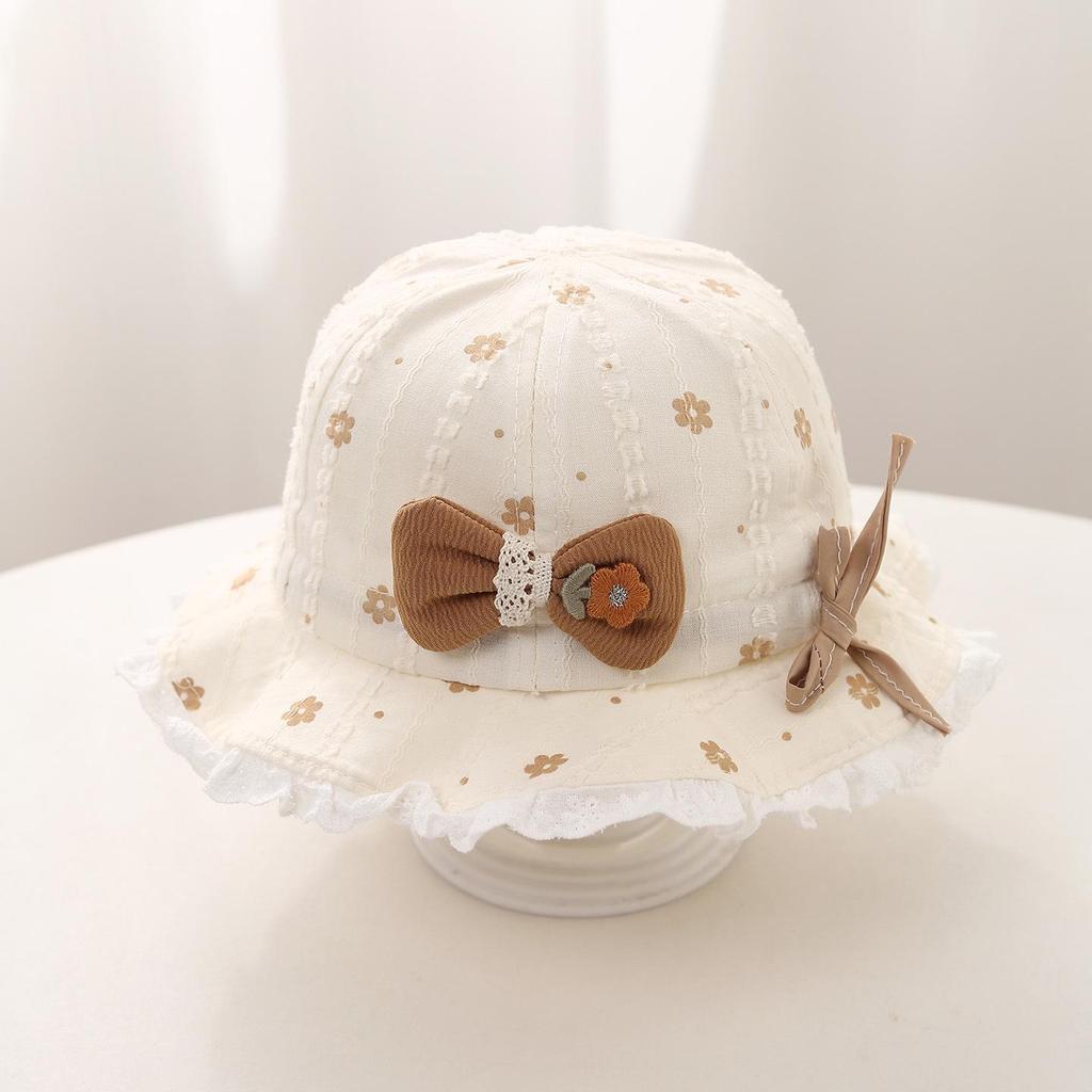 Wiosenna czapka przeciwsłoneczna dla dziecka z kokardką - Uroczy koreański styl