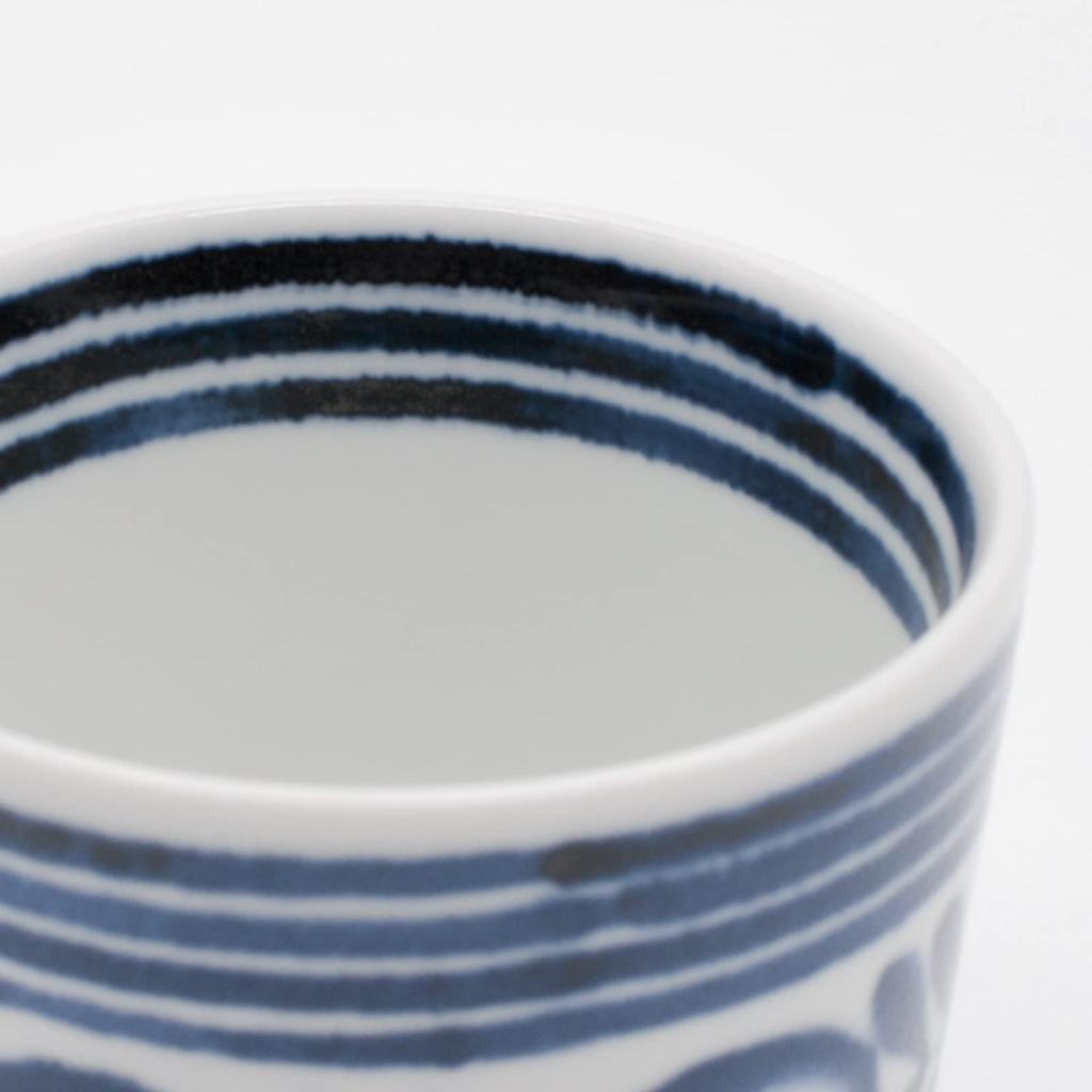 Hasami Ware Modern Blue Soba Choco Set 5 Customers Soba Choco Cup 150ml Seiei Floral Pattern Scandinavian Microwave Dishwasher Safe Porcelain Made In