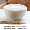 White Bone China Ceramic Bowl with Lid, Heat-Resistant, Ideal for Steaming or Stewing Eggs, Salad.