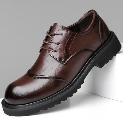 Popular 2025 Direct Sales Fashion Men's Shoes Business Dress Big Head Leather Shoes Genuine Leather Fashion Versatile British Leather Shoes