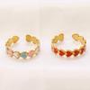 18K Gold Plated Stainless Steel Heart Open Ring for Women