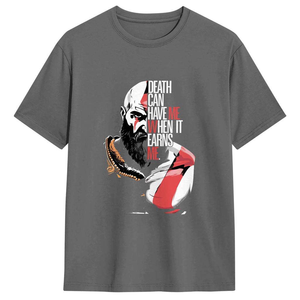 Unisexs Tshirt God Of War Kratos Vintage Pure Cotton Tee Shirt Short Sleeve T Shirts O Neck Clothing Big Size