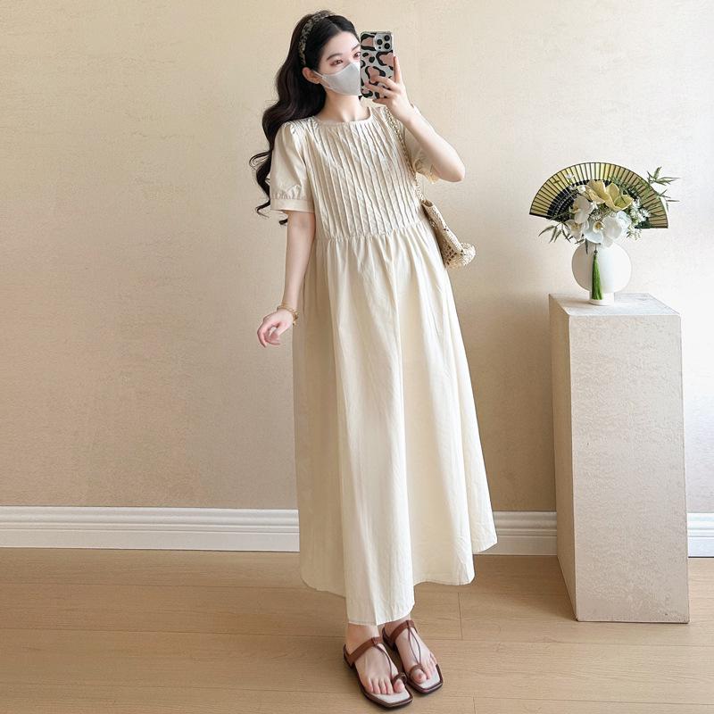 2026 Summer Korean Style Maternity Dress: Chic, Loose, Simple Design in High-Grade Plus Size