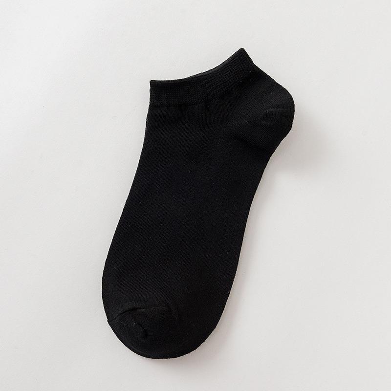 Men Spring and Summer New Classic Pure Color Cotton Boat Socks