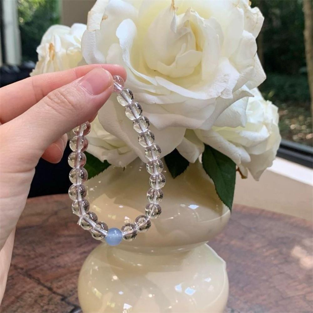 Wristband Crystal Beads Bracelet Hand Jewelry Vintage Beaded Bracelet Clear Crystal Bracelet  Gift