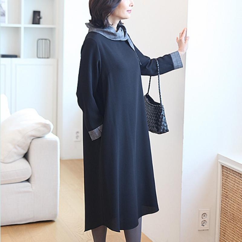 Shiz Madam Loose Fit Check Turtle Dress N2737