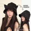 Double-sided Satin Double-sided Cat Ears Bucket Hat Female Explosion Spring and Summer Casual Face Small Strap Sun Hat