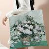 Van Gogh Series Linen Bag Oil Painting Starry Night Flower Handbag Light Weight Shoulder Bag High Capacity Eco Shopping Bags