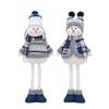 Blue Telescopic Snowman Plush Doll Christmas Decoration
