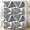 Black and White Striped Bath Shower Curtain Home Decor DIY Pattern Modern Waterproof Fabric Bathroom Decor 3D Printing Black Whi