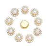10pcs Flower Rhinestones Buttons Pearl Button Diamante Crystal Bow Wedding Bride Holding Scrapbooking Accessories Apparel Sewing