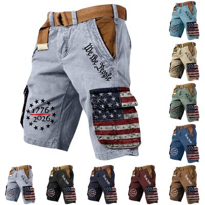 Men's Summer Printed Casual Multi-Pocket Cargo Shorts