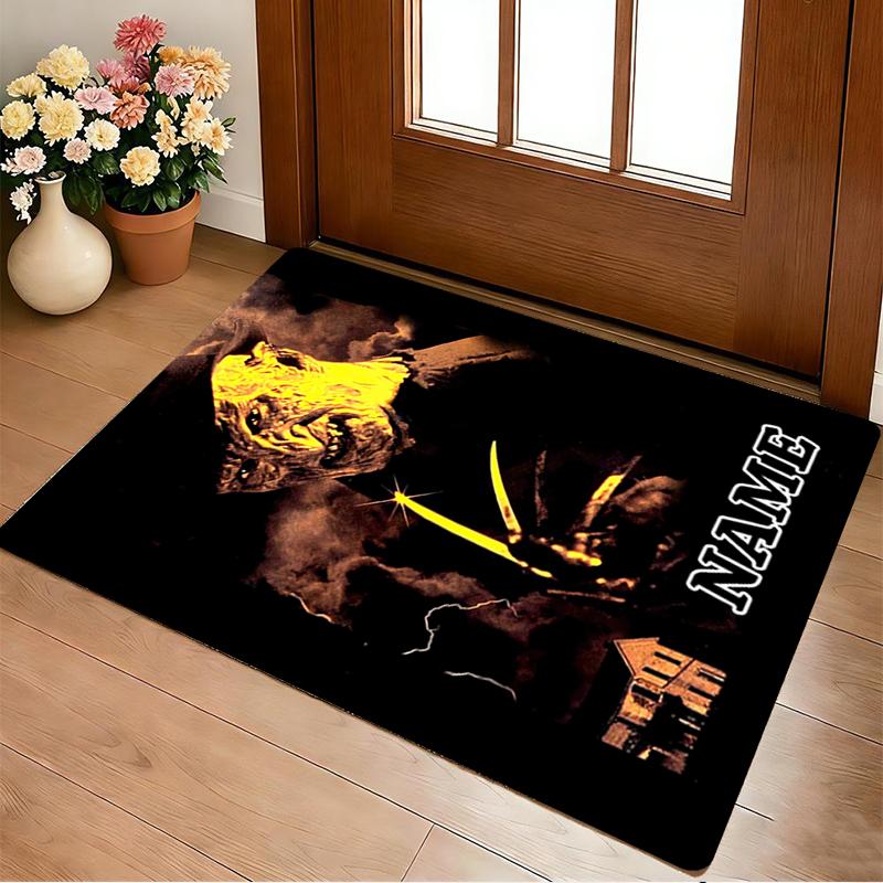 Custom Name Nightmare Icon Living Room Non-Slip Area Rug Soft Carpet for Bedroom Kids Playroom Sofa Office Home Decor Doormat