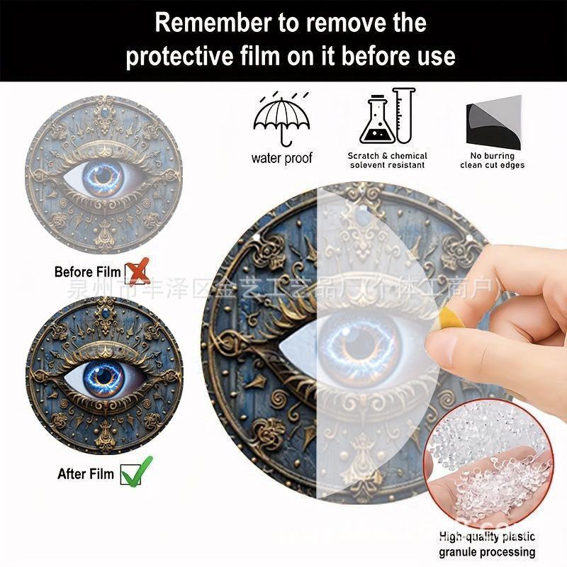 Round Acrylic Disc Eye Wall Decoration with Iron Art - Exclusive Home Craft Gift