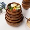 Japanese Sour Jujube Wood Ramen Bowl - Anti-scalding Instant Noodle and Rice Bowl for Kids, Wooden Tableware for Soup, Household Bowls and Plates