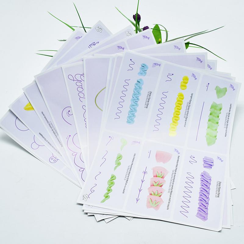 27Pcs/14Sheets Cake Icing Piping Diy Practice Drawing Board Template Paper Decor Practice Template Paste Fondant Decorating