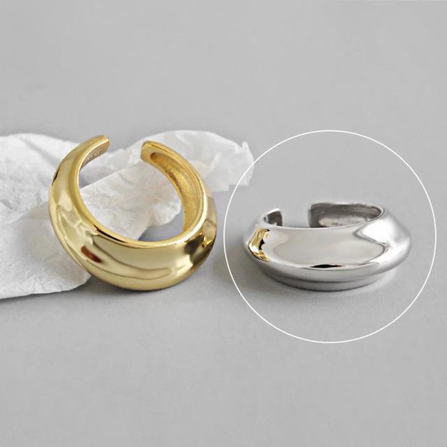 ANENJERY Damenmode-Schmuck, bezaubernder unregelmäßiger Ketten-geometrischer Ring, offener Goldring für Damen und Herren, Party-Geschenk-Accessoires