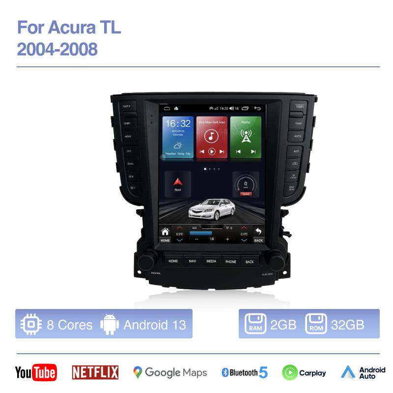 

10.4inch For Acura TL 2004-2008 Car Radio Multimedia Video Player GPS Navigation Android13 Auto 8Core Carplay 4G WiFi 360camera
