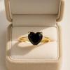 Heart Black Onyx Gold Plated Ring for Women – Bold Elegant Jewelry