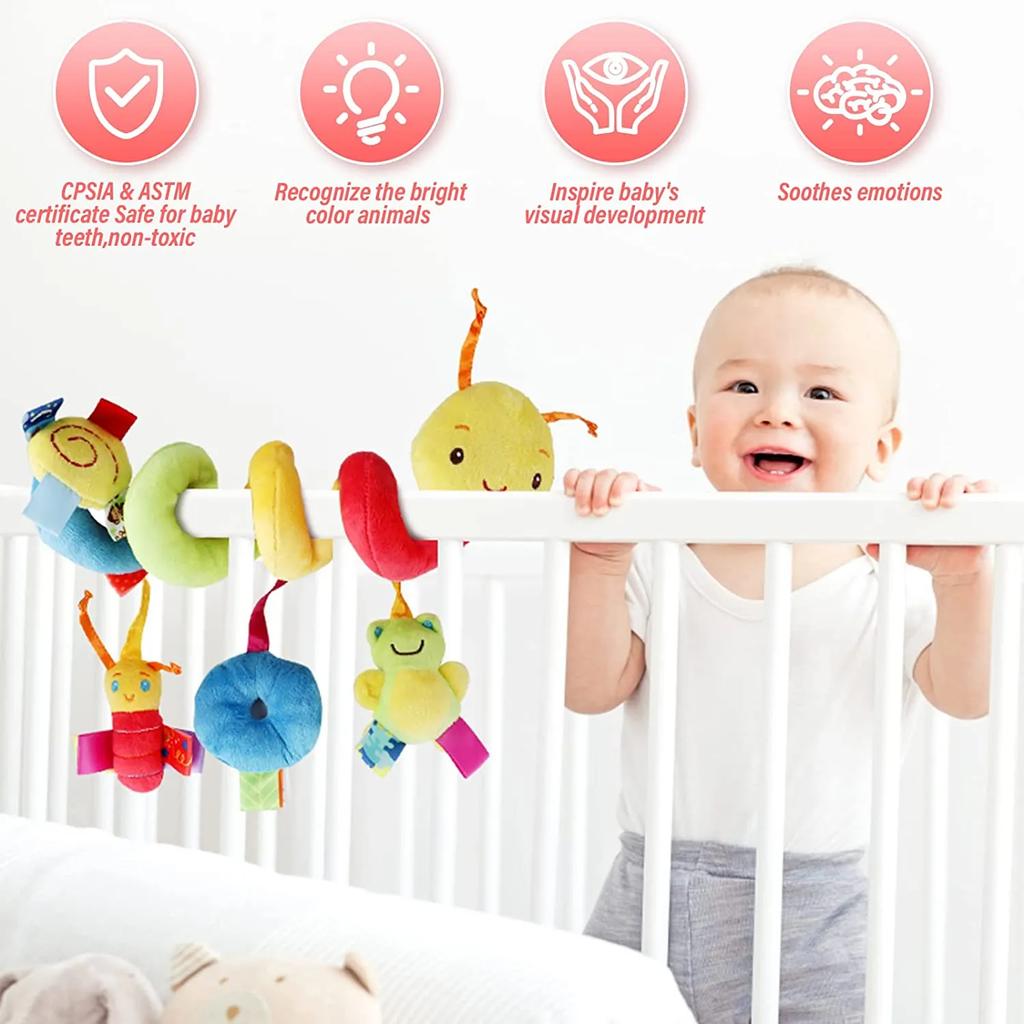 New Soft Infant Crib Bed Stroller Toy Spiral Baby Toy For Newborns Car Seat Educational Rattles Baby Towel Bebe Toys 0-12 Months
