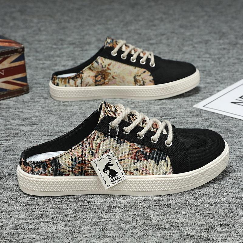 Fashion Men Slippers Mules Slip-resistant Casual Sandals Elegant Designer Luxury 2025 Summer Breathable Moccasins Men Half Slippers