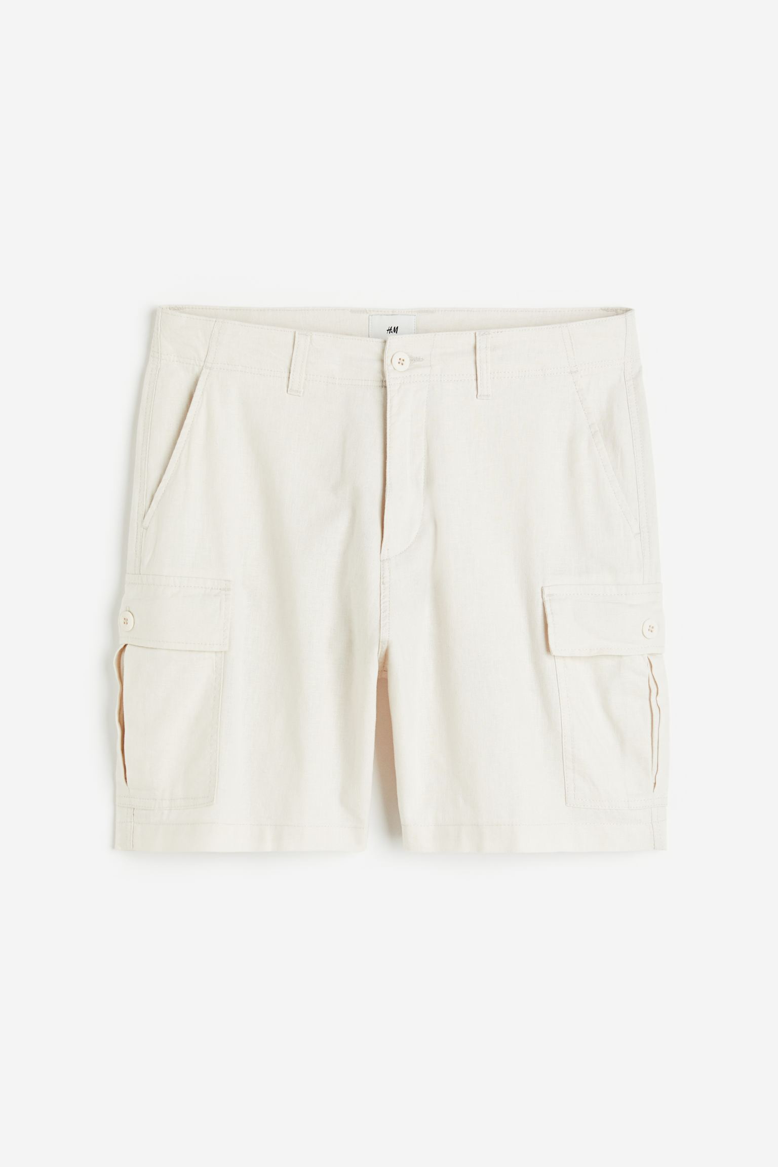 

Regular Fit Linen-blend cargo shorts