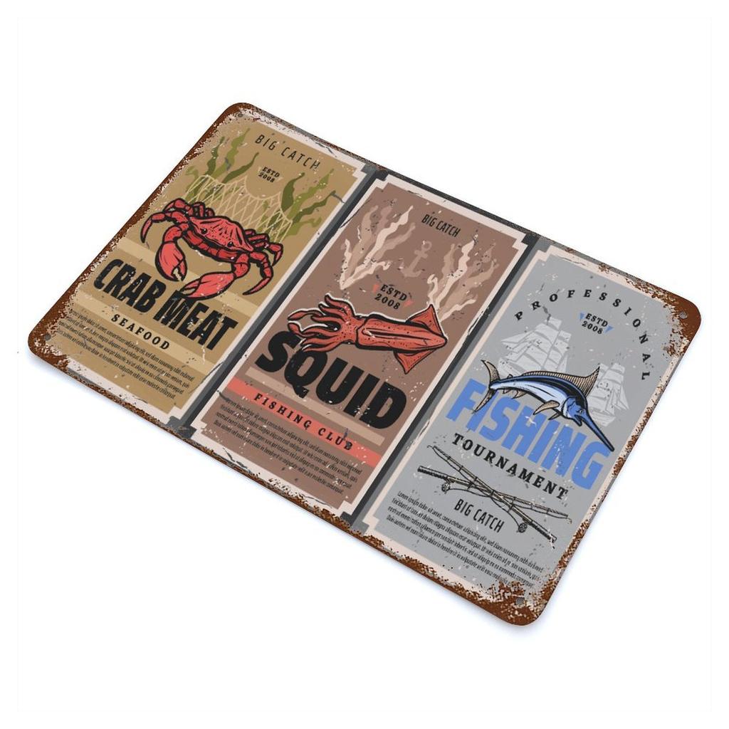 1-Pack Antique Decor Metal Sign, 20×30cm and 30×40cm, Rustic Distressed Wall Plaque for Bedroom, Pub or Hallway