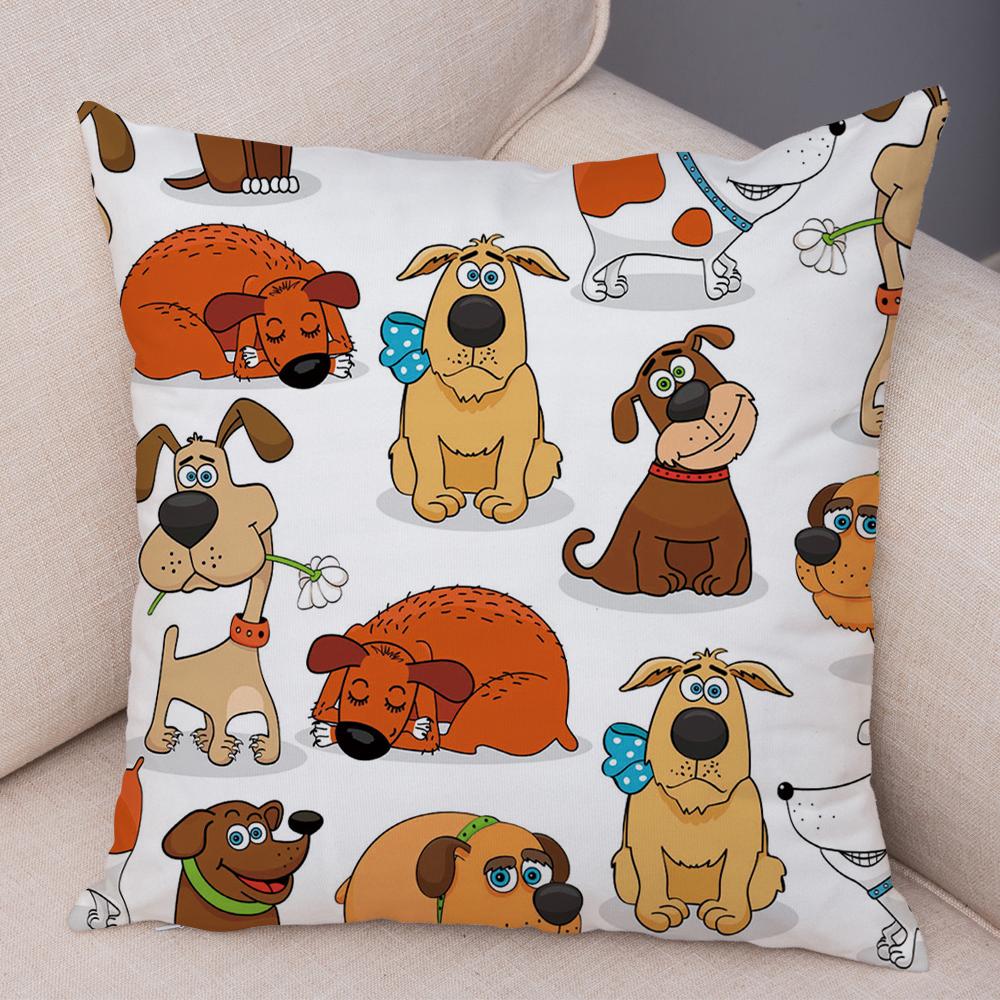 Cute Animal Pattern Cushion Cover Cartoon Friends Monkey Penguin Zebra Donkey Design Soft Square Pillow Home Decor Gift xcm