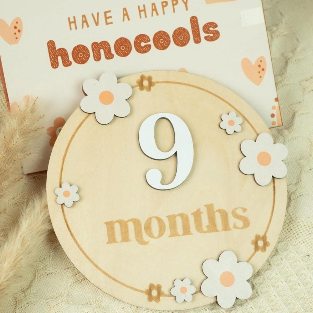 Wooden Milestone Photo Props Number Month Newborn Photography Props for Girls Boys