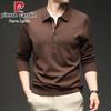 Men's Slim-Fit Silk Wool Turn-Down Collar Knit Sweater