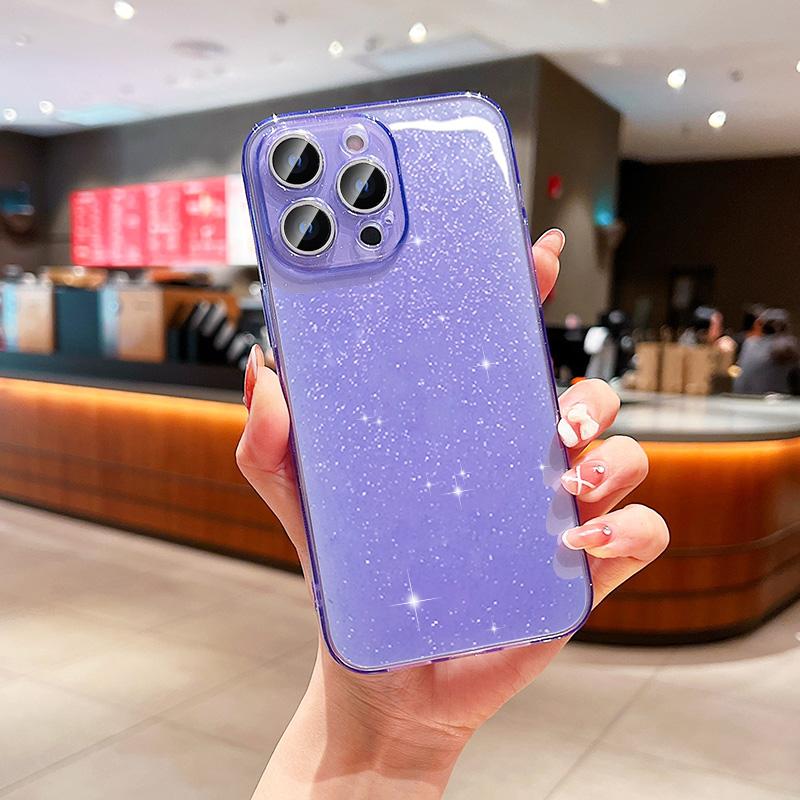 Camera Lens Protection Glitter Case Cover For iPhone 15 Pro Max 14 Plus 13 12 11 X XS XR SE 2022 2020 7 8 6S 15Pro 14Pro 13Pro Cute Phone Accessories