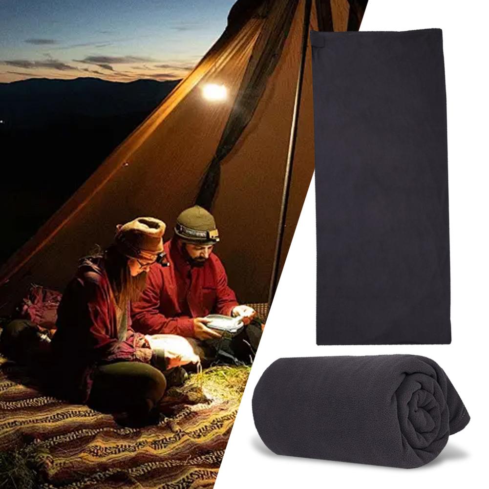 Fleece Sleeping Bag Liner with Zipper Camping Sleeping Bag Liner Adjustable Camping Sleep Sack Camping Sport Accessories