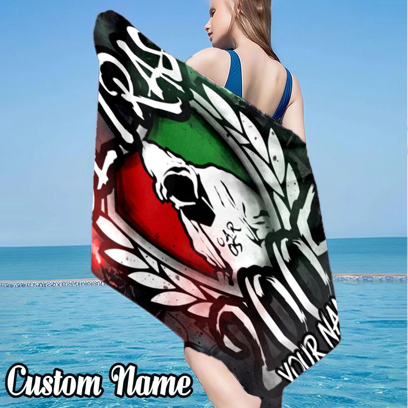 Custom Name Ultras Askary Rabat 2005 Beach Towel - Soft, Ultra-Absorbent Microfiber, Lightweight, Perfect for Beach, Parties, Travel, Camping