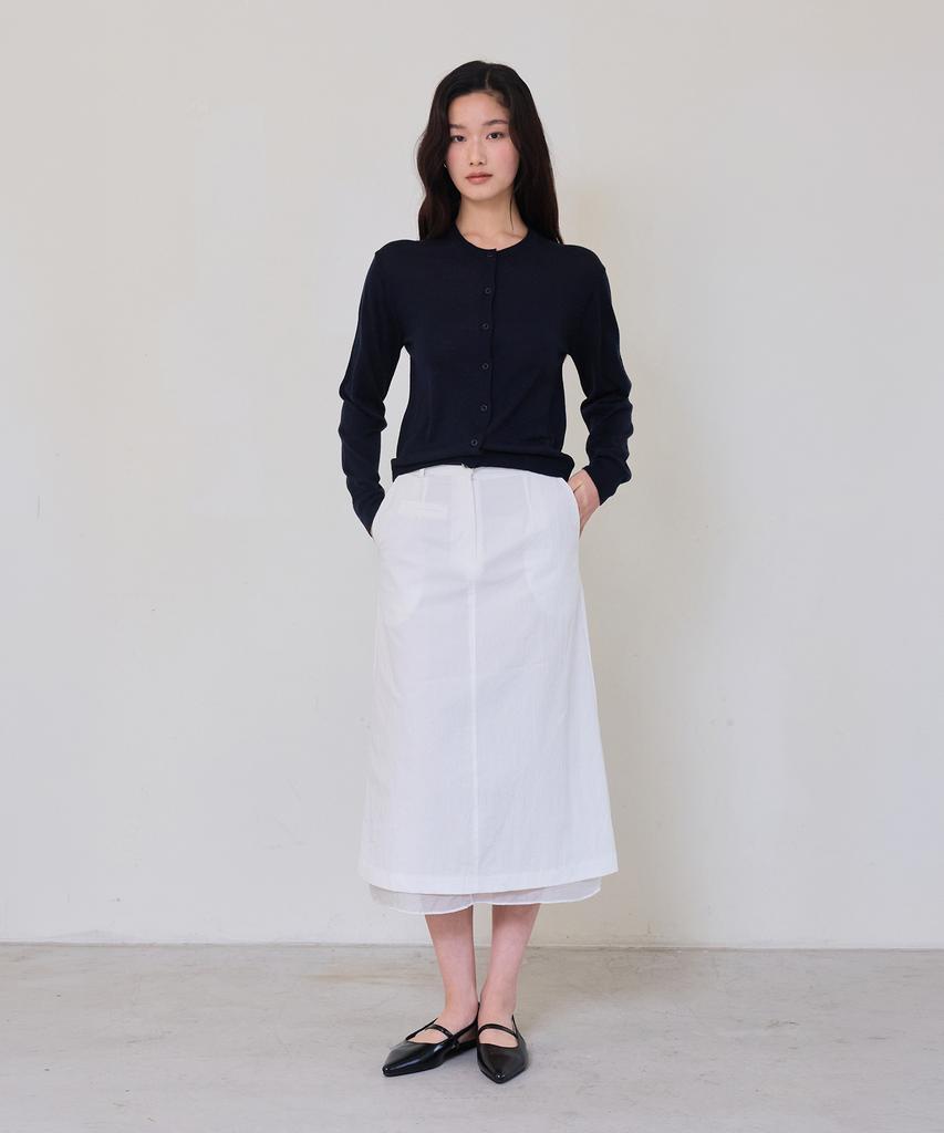 THEELO Shawl Collar Knit Cardigan (Navy)