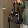 JK Borsa a Tracolla con Tasca Trasparente Stile Preppy Bambola di Cotone Ita Bag Quadrata Itabag Borsa per Piccoli Oggetti