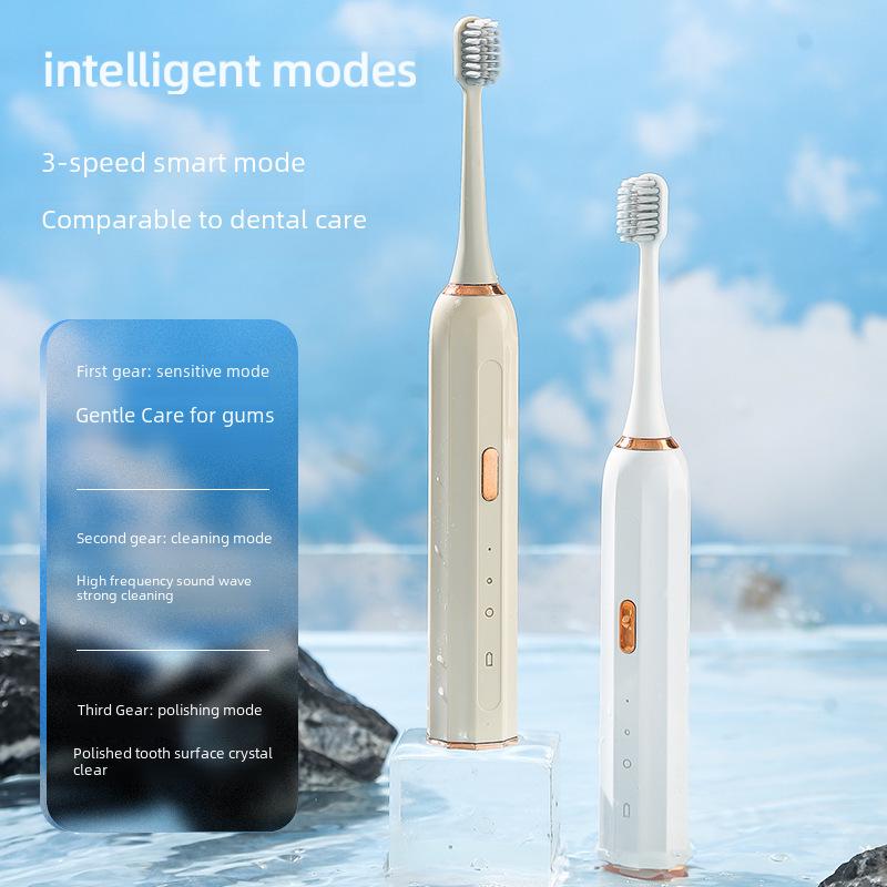 Rechargeable Smart Electric Toothbrush - Waterproof & Soft-bristled for Adults