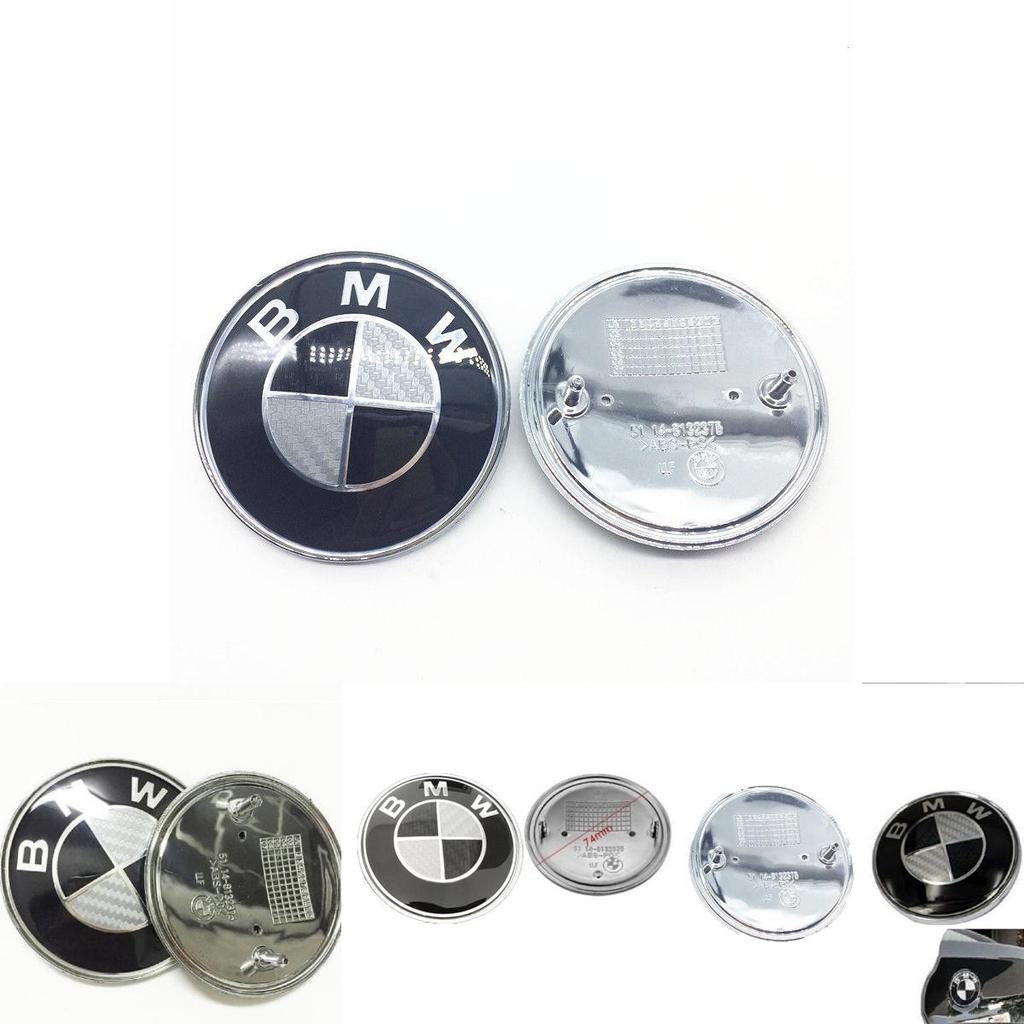 Logo BMW für echtes Kohlefaser Schwarz Silber 74mm Hauben-Kofferraum-Plakette Emblem