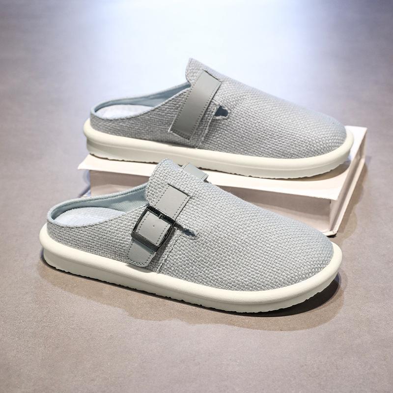 

Baotou half drag 2025 new spring and summer breathable lightweight soft sole versatile sports and leisure shoes men s one-pedal cloth shoes 44 серый