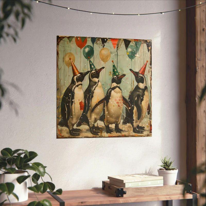 Tapestry vintage penguin party poster 75x100