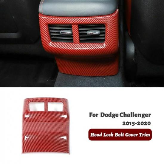 Rear AC Air Vent Outlet Panel Trim Cover For Dodge Challenger 2015-20 Red Carbon