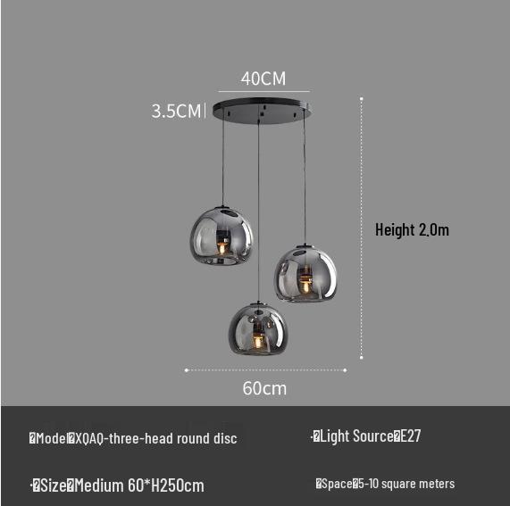 Nordic Modern Minimalist Bedside Pendant Light – Creative Single-Head Designer Glass for Bedroom/Dining Room.