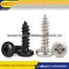 Cross Pan Head BA2.3 M2.6 M3 Self-Tapping Screws, Nickel-Plated Carbon Steel, Black Pointed Tail, Sizes 5/6/8/10.