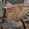 Chair Armrest Bag Large Capacity Waterproof Canvas Beach Chair Hanging Storage Pouch for Outdoor Camping Picnic Khaki
