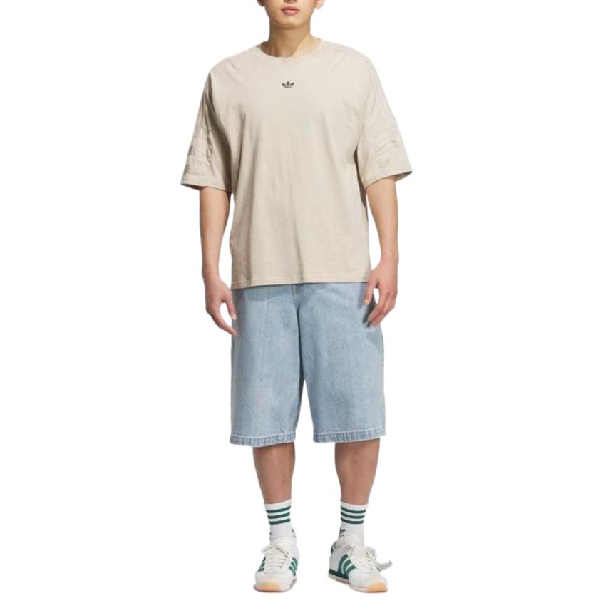 adidas Shorts en Jean Polyvalents Confortables Doux Respectueux de la Peau Original Unisexes Bleu Denim Clair JX5004