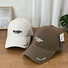 Fashion Hat American retro big head circumference letter embroidered baseball cap women's washed cap showing face small wide brim soft top hat