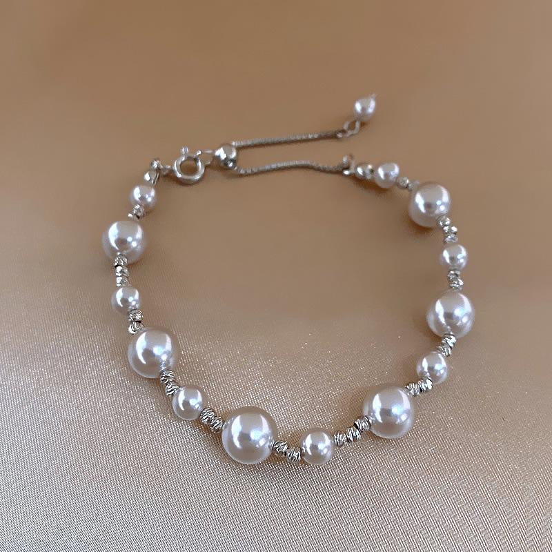 Manta Rose Shijia Pearl Beaded Necklace Atmospheric Sweater Chain Vintage Temperament Slide Adjustable Clavicle Chain