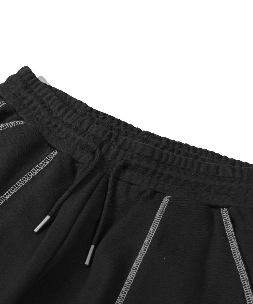 DRIX Overlock Stitch Sweat Wide Pants_Black