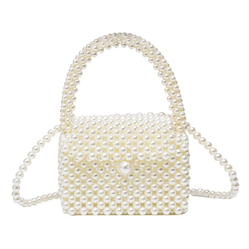 Pearl Bag Women's New Version Hand Woven Crossbody Bag Mobile Phone Bag Personalized Ins Versatile Mini Pearl Bag