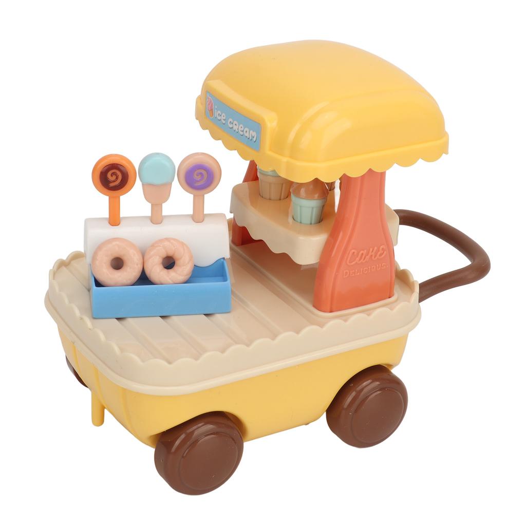 Ice Cream Cart Mini Plastic Rolling Cute Safe Educational Sweet Treats Cart Toy for Gift