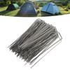 100Pcs U Shaped Garden Stakes Galvanized Steel Landscape Stakes Pins for   Barrier Sod Fabric Decorations